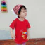 Trẻ Em Sống Động Đỏ 2026 Áo Thun In Hình Ngựa Với Lễ Hội May Mắn Biểu Tượng Vui Nhộn Tết Nguyên Đán Tay Ngắn Trẻ Em Top