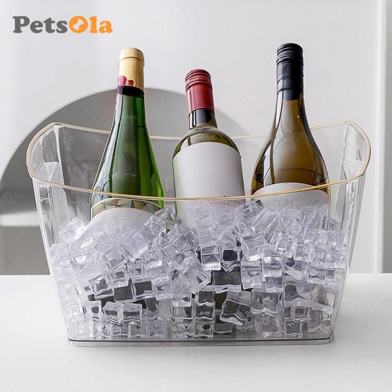 Thùng đá PETSOLA cho các bữa tiệc Đồ uống trong suốt Khay kem Xô uống để uống Chai bia sâm panh