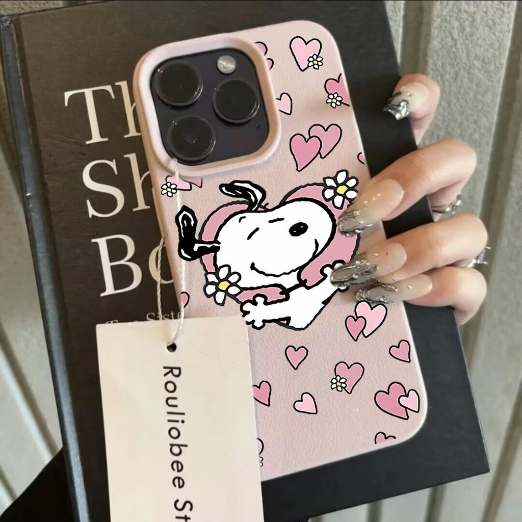 Ốp Điện Thoại Hoạt Hình Tình Yêu Snoopy Cho OPPO A57 A77S A58 A78 A79 A77 A38 A18 A17 A16 A15 A76 A96 A52 A92 A93 A53 A98 A3S A5S A5 A9 2020 Ốp Điện Thoại Di Động Họa Tiết Da Dễ Thương