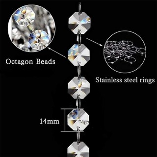 Rèm hạt hình bát giác ITRUMPET, Dây vòng hoa pha lê 5 mét, Dây treo hạt Acrylic DIY cho đám cưới sinh nhật