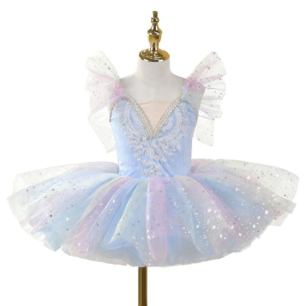 HOBBYIN Trẻ Em Đầm Ba Lê, Hiện Đại Puffy Ballet Tutu, Đầm Dự Tiệc Sequin Thời Trang Đầm Công Chúa Trẻ Em