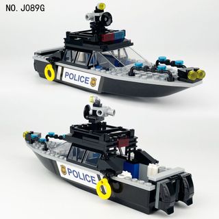 Tương thích với Lego Tianwei Marine Patrol Thuyền Du thuyền Vận chuyển Cảnh sát Minifigures Khối xây dựng lắp ráp Đồ chơi Boy 8.3 695I