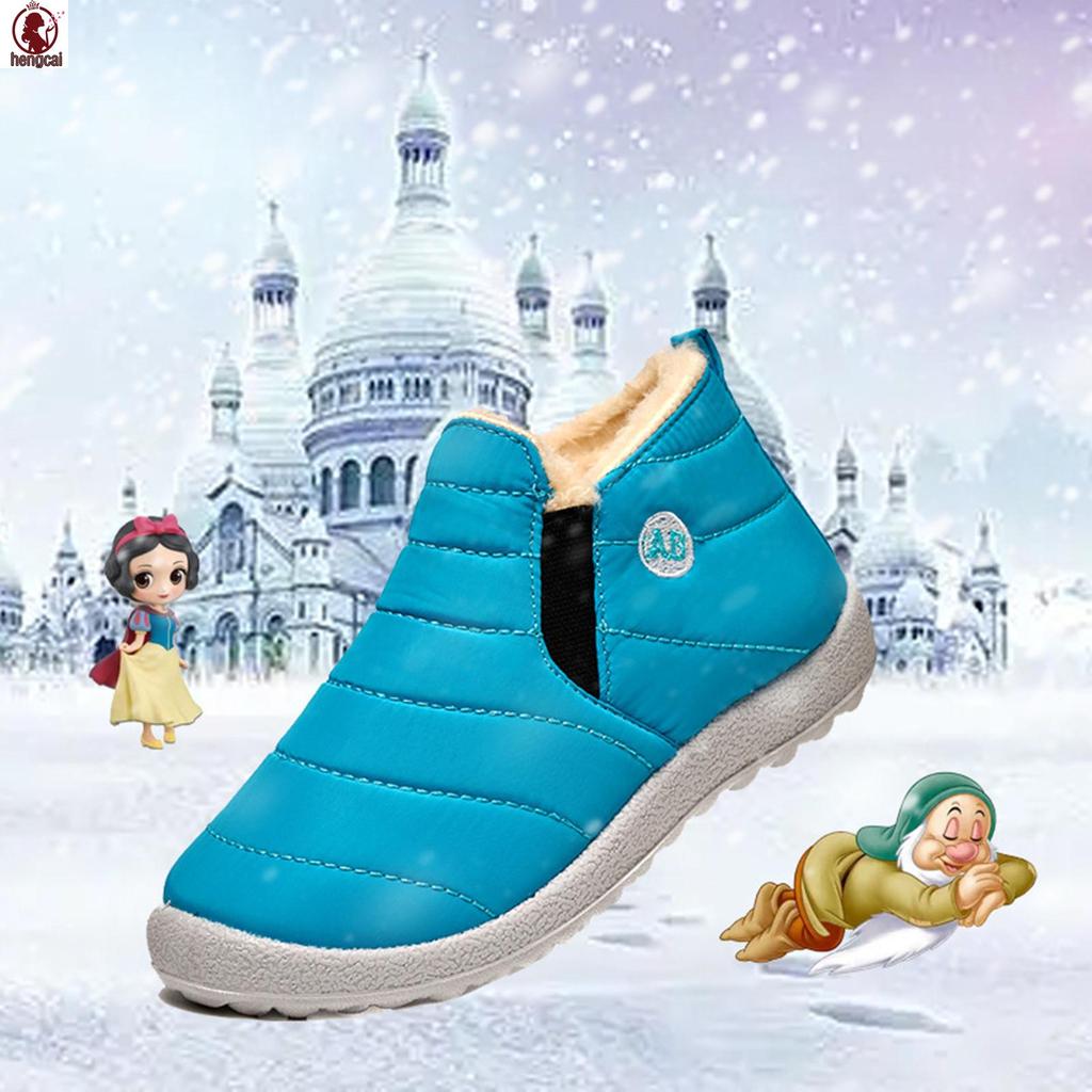Unisex Cotton Boots Mùa Đông Boot Lông Ấm Lót Giày Tập Đi Cho Bé Đi Bộ Đường Dài