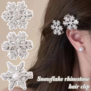 Bộ Kẹp Tóc Kim Cương Giả Bông Tuyết - Phụ Kiện Tóc Móng Vuốt Lấp Lánh Cho Tiệc Giáng Sinh, Nhẹ & Thoải Mái, 2 / 4 / 6 CÁI