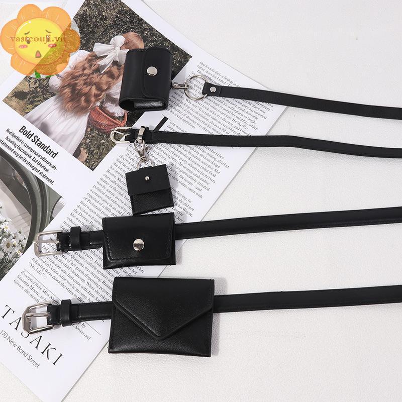 VASTJI Retro Phong Cách Hàn Quốc Nữ Thắt Lưng Túi Chìa Khóa Điện Thoại Kép Trang Trí Dây Mỏng Phụ Kiện Thời Trang Cho Nữ VN
