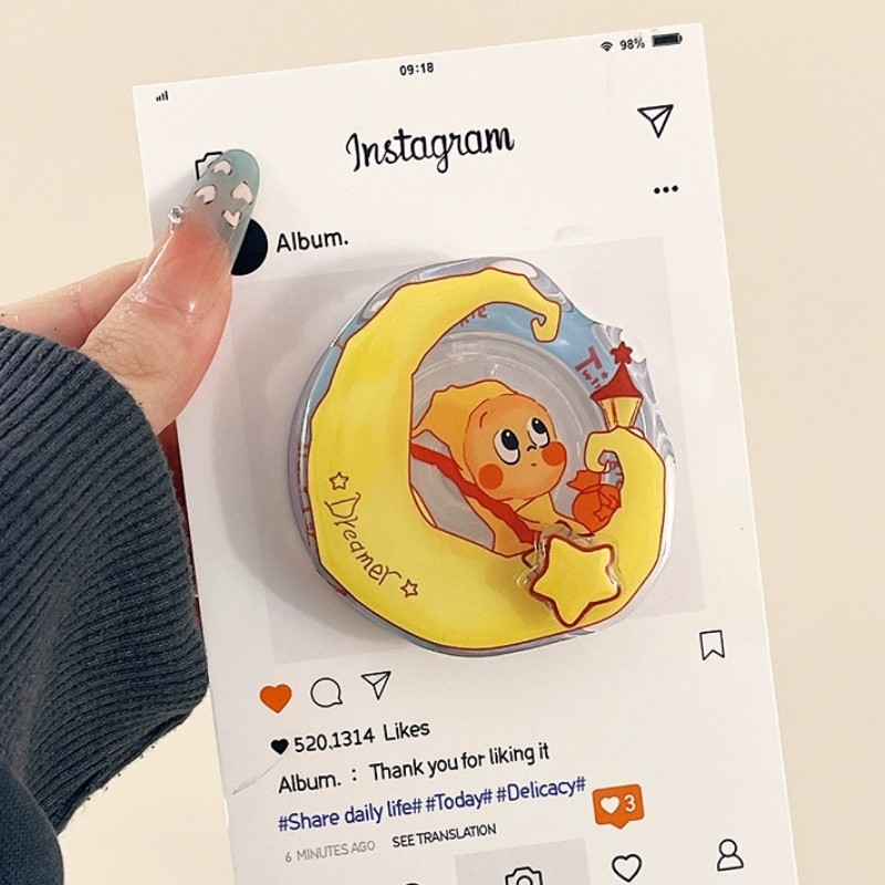 Hoạt Hình Dễ Thương Ngôi Sao Người Từ Giá Đỡ Điện Thoại Lưng Dính Túi Khí Để Bàn Cố Định Độ Hấp Thụ Mạnh