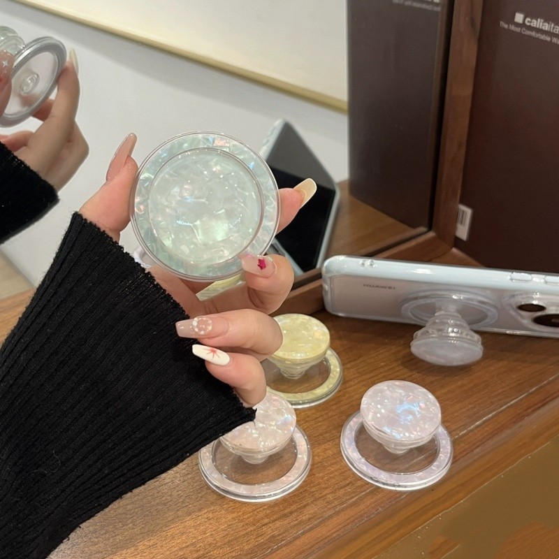 Sang Trọng SeaShell Thu Hút Từ Tính Giá Đỡ Điện Thoại Chân Đế Hình Tròn Đứng Cho Giá Đỡ Điện Thoại Di Động Khỏa Thân