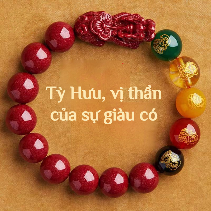🔥Giá sốc🔥Vòng tay chu sa nguyên bản, vòng tay cát đỏ hoàng gia màu vàng tím, vòng tay chu sa dành cho nữ/Vòng tay chu sa