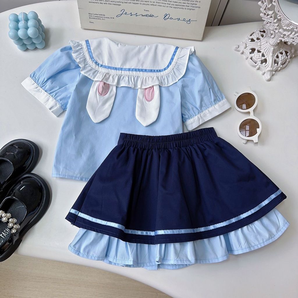 Bé Gái Mùa Hè Đầm Siêu Dễ Thương jk Váy jk Đồng Phục Phong Cách Preppy Trẻ Em Bé Gái Mùa Hè Mỏng Phù Hợp Với Hợp Thời Trang