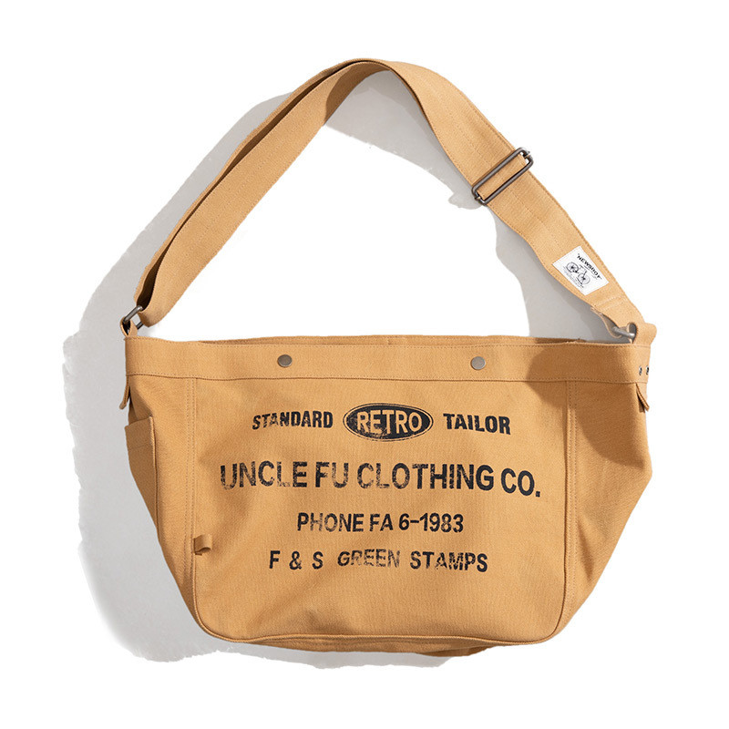 Dụng cụ Mỹ Retro Dung Tích Lớn Messenger Newsboy Túi Chữ Canvas Đầu Máy Tính Tote Túi Nam