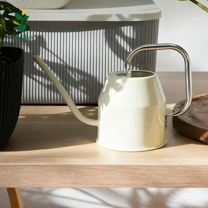 Bình tưới nước Miulika 1L, có vòi dài Phụ kiện màu trắng đa năng Chậu tưới vườn cho rau củ Hoa Rửa xe Sân vườn ngoài trời