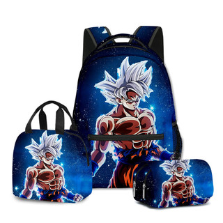 3D Xuyên Biên Giới Phong Cách Mới Anime Goku Dragon Ball Dragon Ball Siêu Học Sinh Túi Ba Lô Túi Ăn Trưa Hộp Đựng Bút Chì Bộ Ba Mảnh