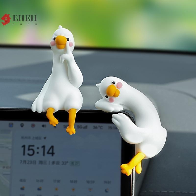 Trang trí động vật hoạt hình 3D bằng nhựa vịt cho bàn làm việc, bảng điều khiển ô tô, màn hình TV, quà tặng dễ thương VN