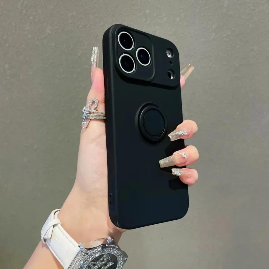 Ốp Điện Thoại Có Giá Đỡ Nhẫn Cho Apple IPhone 17 Air 16 Pro Max 15 14 Plus 13 12 11 Silicon Mềm Bảo Vệ Mặt Sau