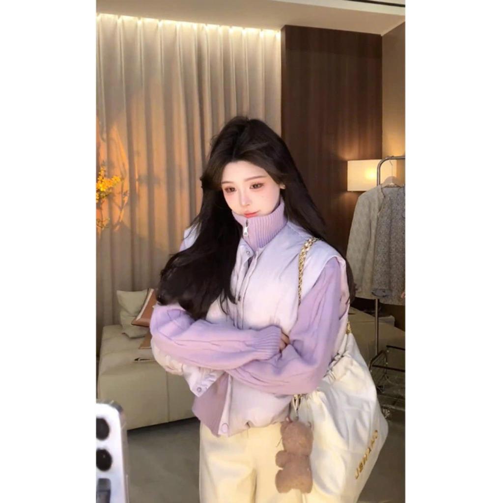 (HÀNG QCCC LOẠI 1) Áo cardigan len dáng ngắn phối khóa kéo chất len mềm mịn hottrend mùa đông BA SP406