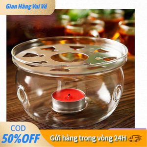 【24h】Đế Để Nến Thủy Tinh Hình Tròn Trắng Trong Suốt, Có Miếng Kê Nhôm, Thiết Kế Tinh Tế, Dùng Đun Nóng Và Giữ Nhiệt Ấm T