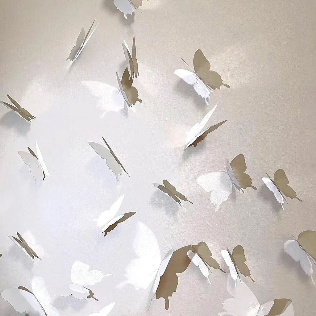 Bướm nhẹ và bóng, Bướm di chuyển, Bộ nhãn dán tường sáng tạo trang trí 3D DIY có đèn chiếu sáng