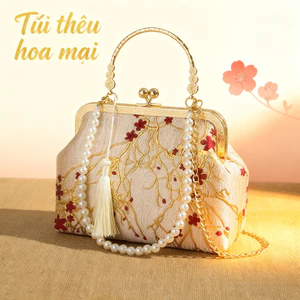 🔥Bán Chạy🔥Túi đeo chéo, Túi xách in hoa đỏ hợp thời trang cho phụ nữ, Túi xách nữ sang chảnh