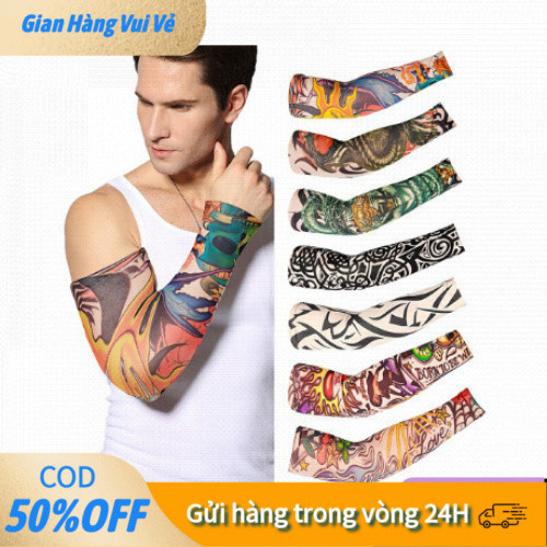 [24h] Găng Tay Tattoo Giả Xăm – Phụ Kiện Chống Nắng Cá Tính Cho Nam Nữ