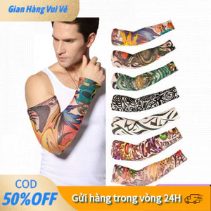 Găng Tay Tattoo Giả Xăm – Phụ Kiện Chống Nắng Cá Tính Cho Nam Nữ
