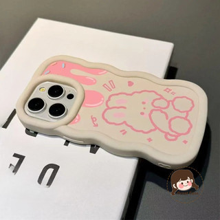 Ốp Điện Thoại Sóng 3D Hình Thỏ Dây Dễ Thương Cho Huawei Pura 70 Nova 13i 12i 11i 10 Lite 9 8i 7i 6 SE 4E 3i 2 P40 P30 Lite 5G 4G Matte Cover Hoạt Hình Màu Trơn Chống Sốc Vỏ Mềm