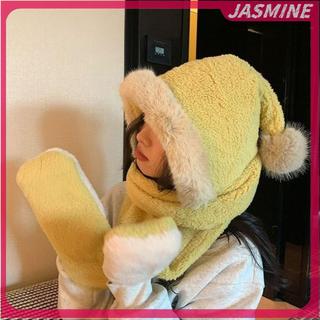JASMINE Khăn và Găng Tay Mùa Đông Chất Liệu Nỉ Dày và Nhung, Ấm Áp và Phong Cách