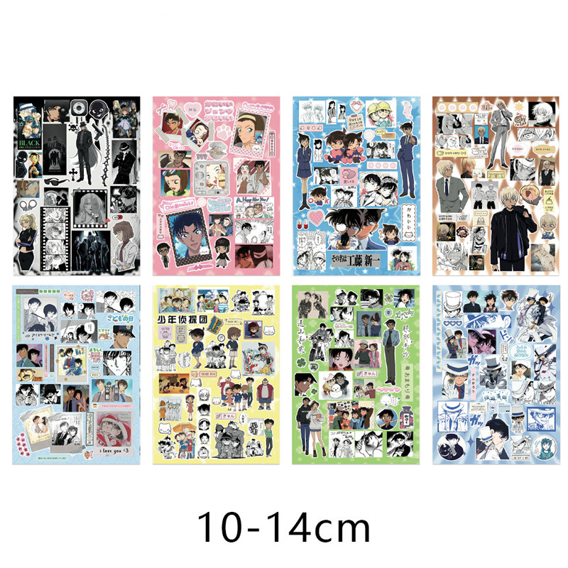SQ3 8 Tờ / bộ Thám Tử Lừng Danh Conan Dán Anime Graffiti Sổ Tay Hành Lý Chống Thấm Nước Trang Trí QS3