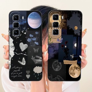 Dành Cho Infinix Hot 50 Pro + 4G X6880 / Hot 50 Pro 4G X6881 Vỏ Bảo Vệ Ống Kính Thời Trang Dusk Tranh Bãi Biển Vỏ Điện Thoại Silicon Mềm