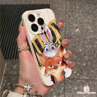 Ốp Lưng Cho Iphone 13 12 11 14 16 17 15 Pro Max 7Plus Air XS X XR Max 15 8 16 14 7 Plus SE Hoạt Hình Ôm Mặt Dễ Thương Judy Nick Cặp Đôi Nếp Nhăn Không Đều Matte Cover