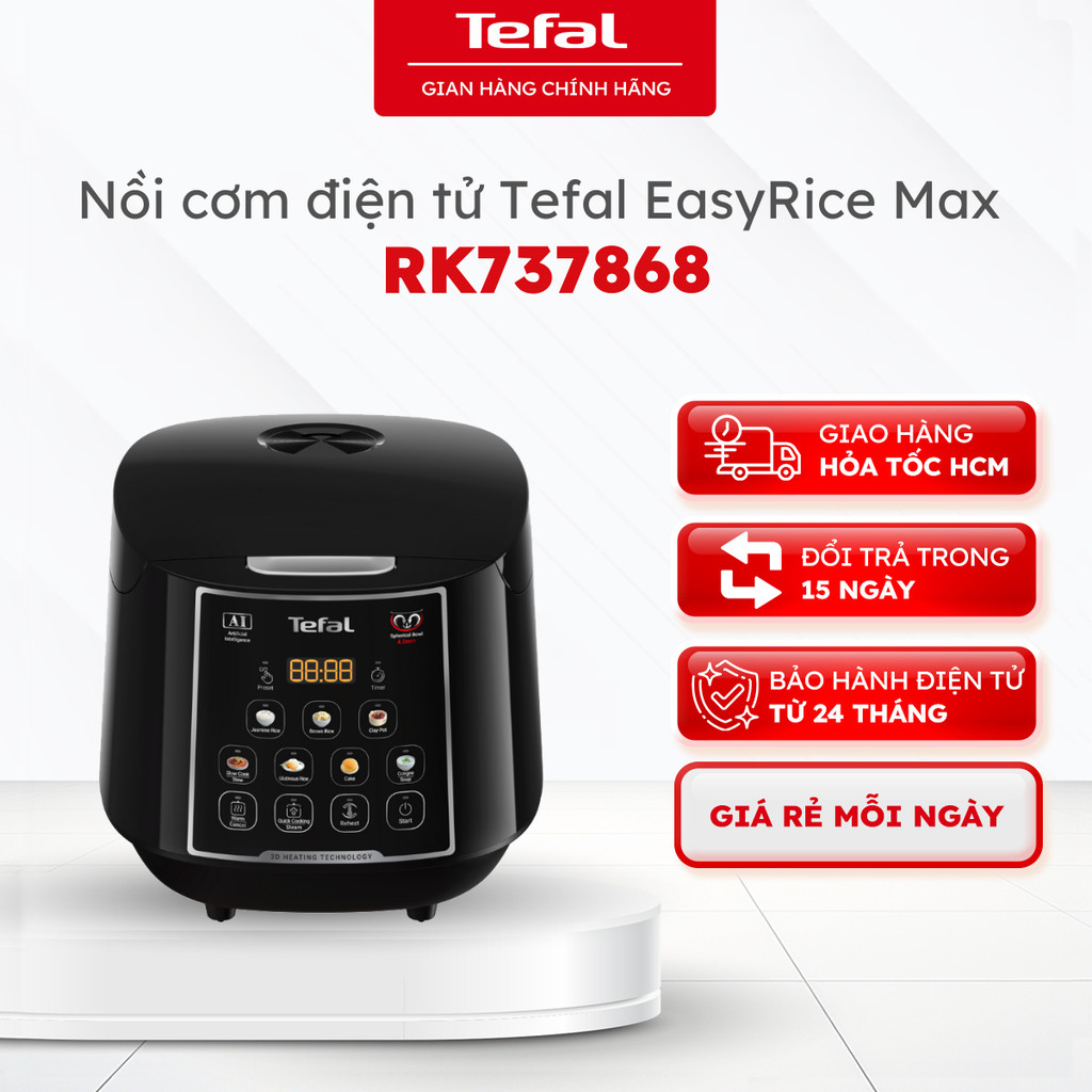 Nồi cơm điện tử Tefal EasyRice Max RK737868 - 1.8L- Bảo hành 24 tháng