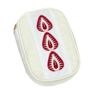 Túi đựng bút SOULSPACE, Túi trang điểm thêu dễ thương bánh Sandwich dâu tây, Túi đựng văn phòng phẩm sang trọng mờ đa chức năng bền bỉ Văn phòng học