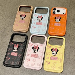 Hoạt Hình Dễ Thương Minne Chuột Đệm Không Khí Mềm Da PU Ốp Lưng Điện Thoại iPhone 17Promax 17Pro 12 13 14 15 16 Pro Max Chống Sốc Nam Nữ Vỏ Di Động