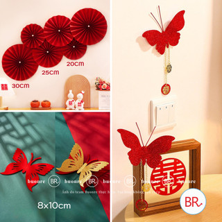 [Tết 2026]Set Quạt Giấy Đón Xuân Kim Phát May Mắn–Phụ Kiện Decor Trang Trí Tết,Trang Trí Nhà Cửa ANGIHOME