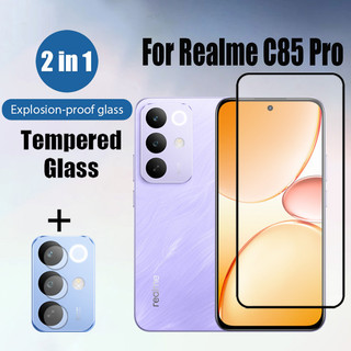 Kính cường lực bảo vệ màn hình 2 trong 1 Realme C85 Pro cho Realme C75 C75X C71 C65 C67 C55 C63 C53 4G 5G & Phim ống kính máy ảnh