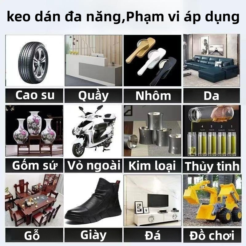 Keo Dán Nhựa Siêu Dính Đa Năng, Dán Tốt Kim Loại, Gỗ, Thủy Tinh, Gốm Sứ, Vải, Ít Mùi, Không Vết Dính, HSD 18 Tháng, Chất