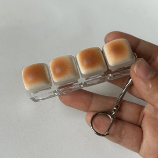 FURNICLICK Fidget Móc Khóa, Phím Bàn Phím DIY Nút Nút Bàn Phím Ngón Tay, Thư Giãn Hấp Bánh Mì Giảm Căng Thẳng Keycap Nút Keycap Móc Khóa Người Lớn