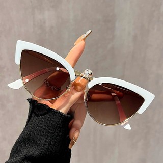 Kính mát mắt mèo kim loại retro, chống tia UV, thời trang unisex