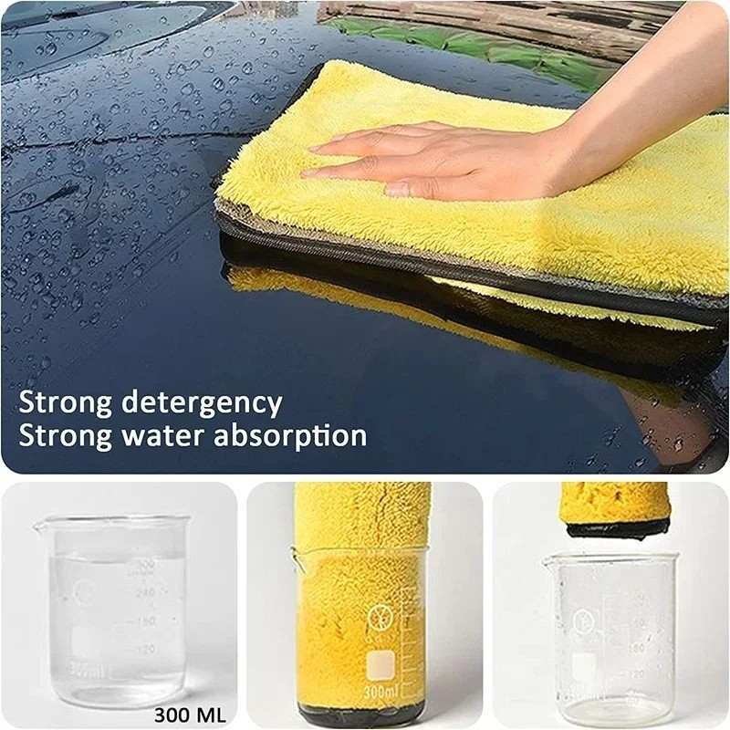 5 Khăn lau xe hai mặt dày dặn / Khăn lau ô tô sợi nhỏ
