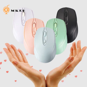 Chuột không dây MKEB Macaron, Chuột không dây công thái học có thể sạc lại 2.4Ghz + BT5.0, Chuột chơi game 1600DPI Tuổi thọ pin dài không ồn ào Chuột không dây Morandi PC / Laptop