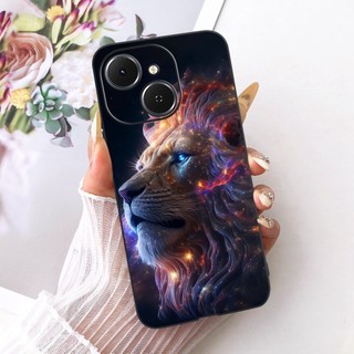 Ốp Chống Sốc Cho Tecno Spark 40 KM5 / Spark 40C KM4k / Pop 10 Pro Vỏ Điện Thoại Silicon Mềm Hoạt Hình Rồng Sư Tử Sang Trọng