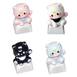 FUN 3D Keycap Hoạt Hình Mèo Đầu Keycaps Điêu Khắc Nghệ Thuật Bàn Phím Cơ Keycap
