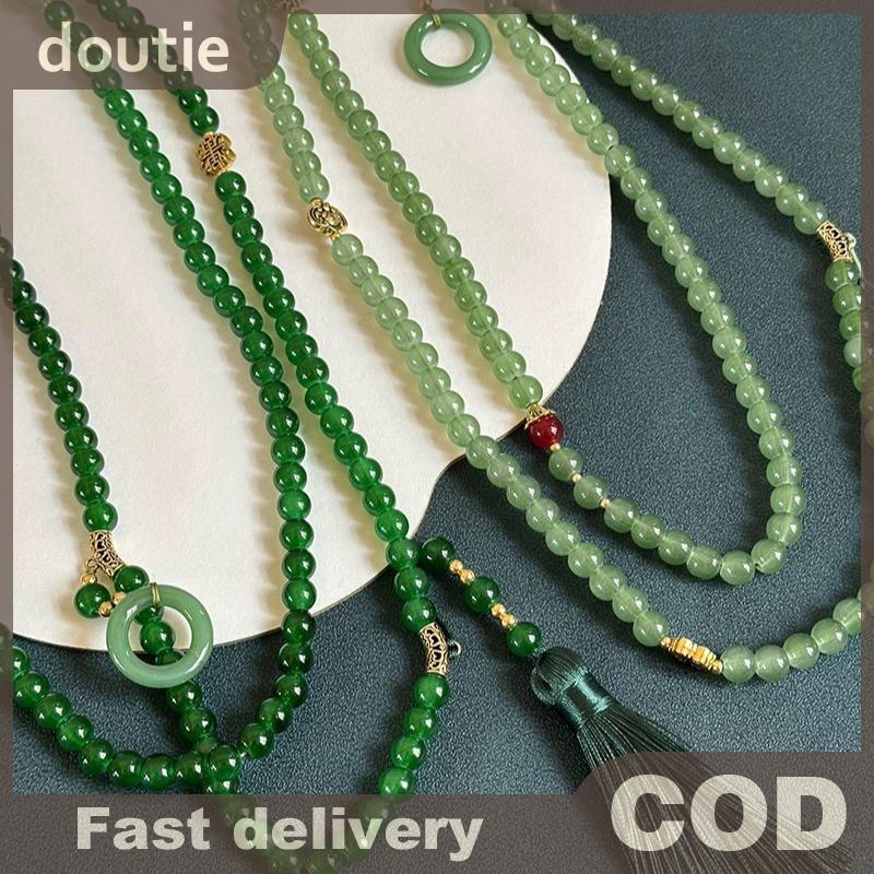 Doutie Vòng Cổ Đá Tự Nhiên Xanh Pha Lê Cho Nữ - Phù Hợp Cầu Nguyện và Thiền
