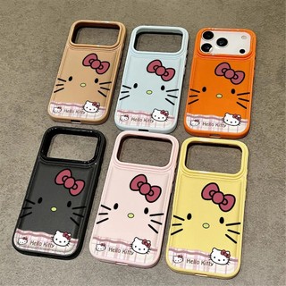 Hàn Quốc Hoạt Hình Dễ Thương Nơ Hello Kitty Cat Air Cushion Mềm Da PU Ốp Lưng Điện Thoại iPhone 17Promax 17Pro 11 12 13 14 15 16 Pro Max Plus Chống Sốc Nữ Điện Thoại Di Động