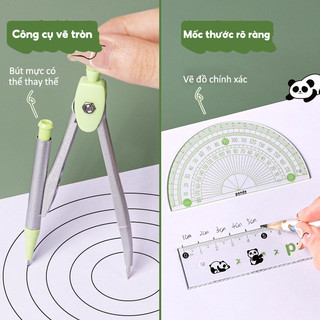 Bộ Dụng Cụ Học Tập 7 Món – Thước Kẻ, Eke, Compa Đa Năng Đầy Đủ, Bộ Đồ Dùng Học Sinh Tiện Lợi & Đẹp Mắt