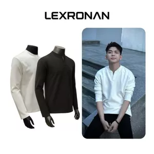 Áo Thun Trơn Cleanfit Nam Nữ LEXRONAN – Áo Cổ Tròn / Cổ V, Vải Em Pé Cao Cấp, Form Gọn, Co Giãn, Dễ Phối Đồ #AT03 #AT02