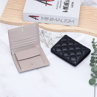 Ví nữ da ngắn thời trang thêu kim cương nửa lạnh Ví đựng tiền xu nhiều khe cắm thẻ