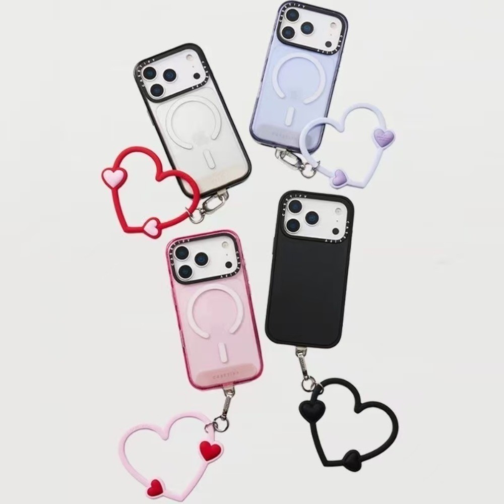 Chất Lượng Cao Hoa Silicon Lãng Mạn Trái Tim Treo Nhẫn + Thẻ Thích Hợp Cho iPhone Đầy Đủ Các Phụ Kiện Dây Xích Điện Thoại Di Động
