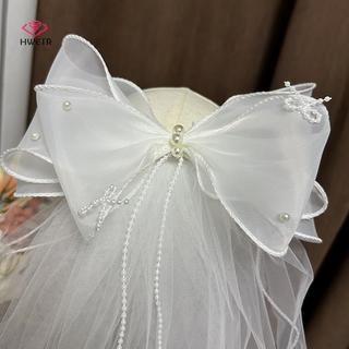 HWETR Thanh Lịch Đôi Nơ Cô Dâu: Mũ Ren Tinh Tế Cho Đám Cưới Của Bạn Với Nơ Trắng Thánh Kẹp Tóc Cho Đám Cưới Mũ Đội Đầu Mới