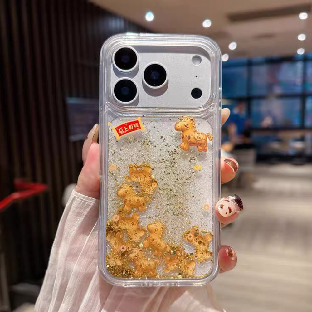 Goldfoil Sẽ Sớm Có Tiền Trôi Cát Acrylic Ốp Lưng Điện Thoại iPhone 17 Pro Max 16 15 14 13 12 Vỏ Bảo Vệ Chống Sốc