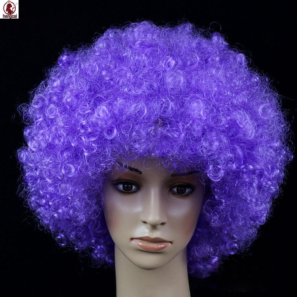 Tóc giả Afro puff nhiều màu sắc, phù hợp trang phục cosplay chú hề cho người lớn